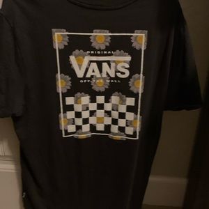 Charcoal vans tee with sunflowers on back